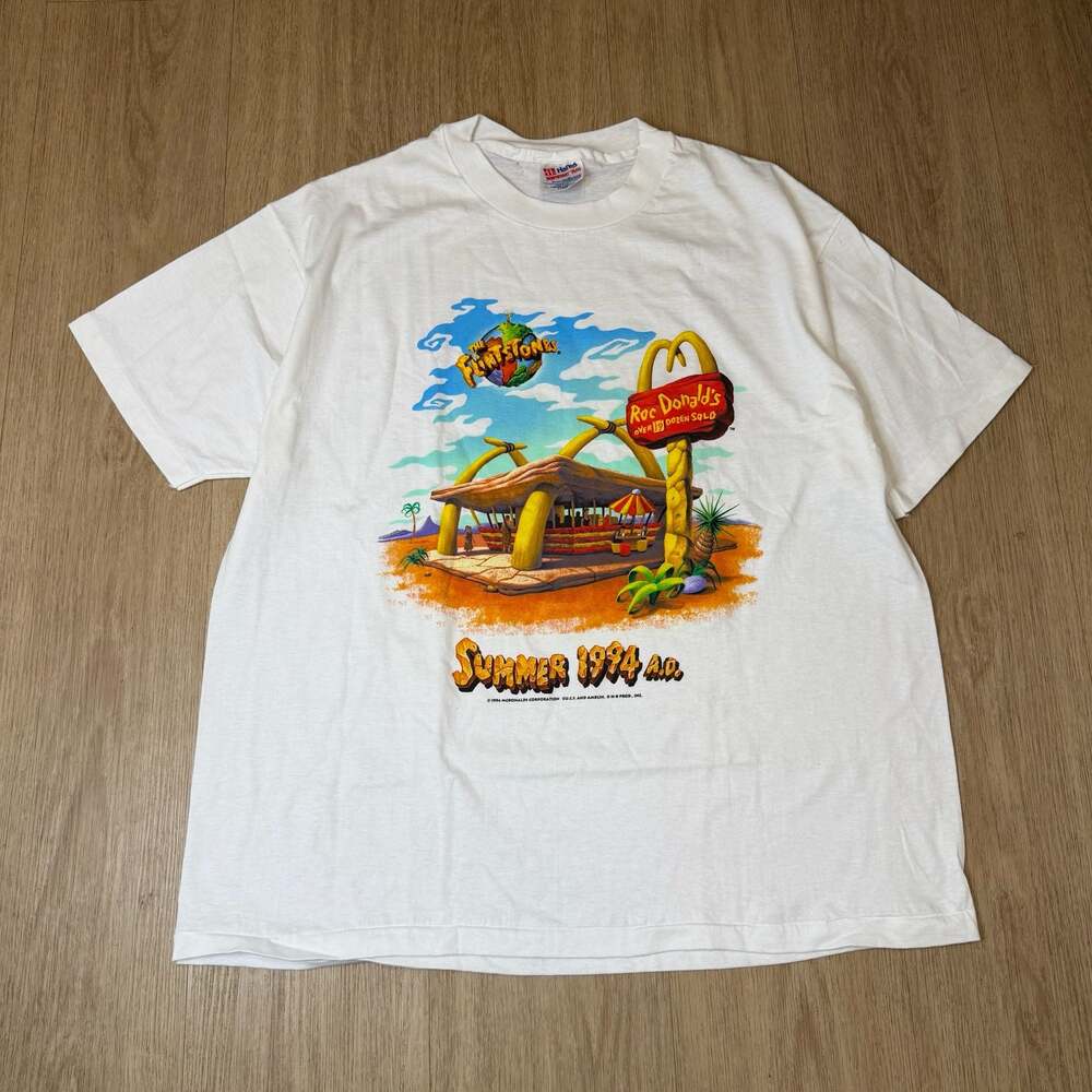 Vintage Flintstones Movie "RocDonalds" Single Stitch T-Shirt XL Summer 1994 USA